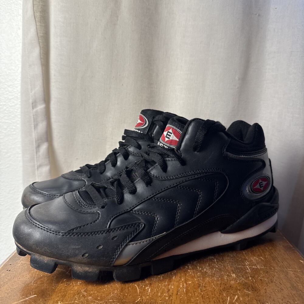 Size 12.5 Men’s Black Low Rubber Easton Launch Leather Baseball Cleats‎